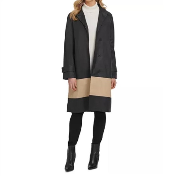 Dkny Jackets & Blazers - DKNY Women's Colorblock Trench - In Black Combo 🧥